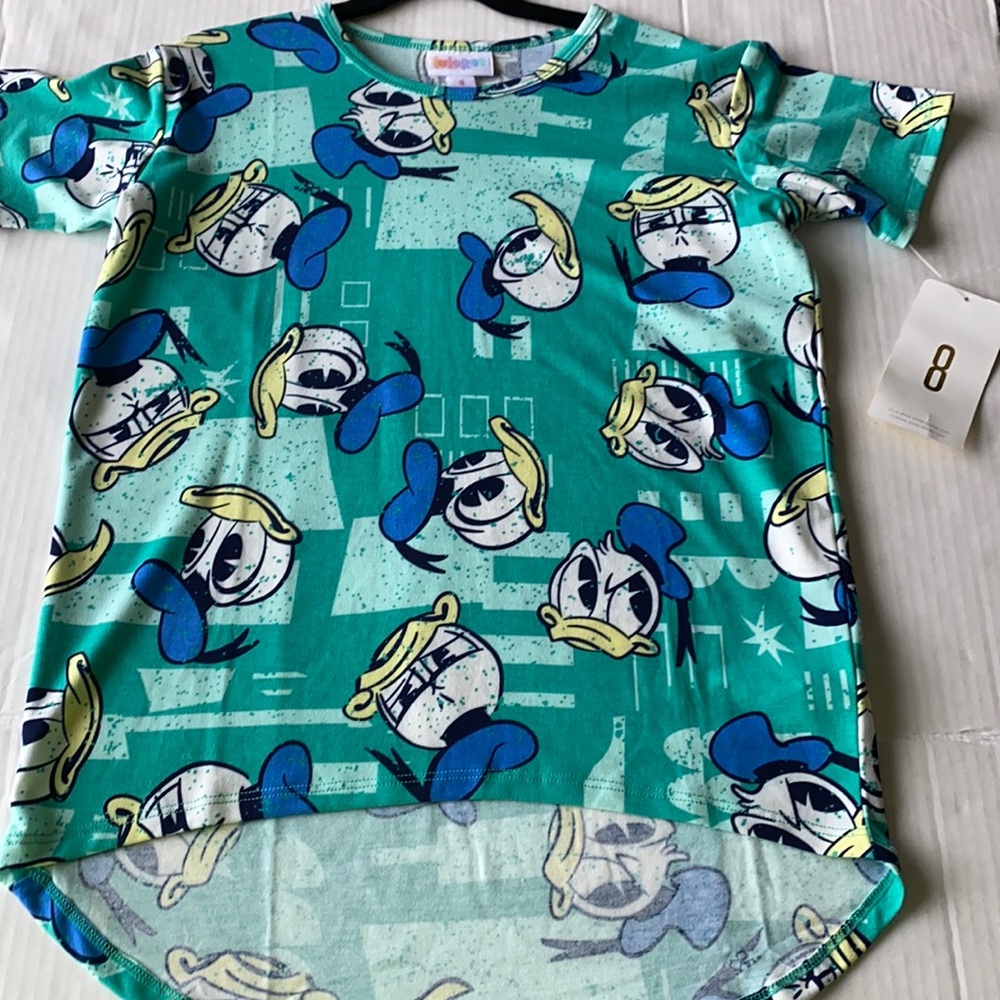Lularoe kids Disney Donald Duck Gracie top size 8